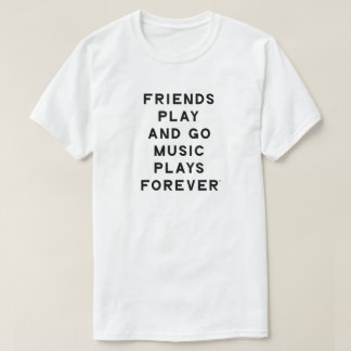 フレンドとミュージック引用文メンズTシャツ Tシャツ