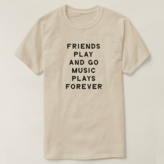 フレンドとミュージック引用文メンズTシャツ Tシャツ