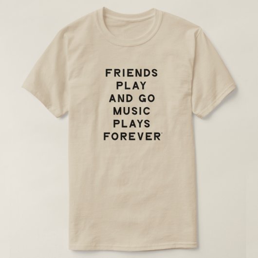 フレンドとミュージック引用文メンズTシャツ Tシャツ (デザイン正面)
