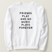 フレンドと音楽引用文メンズスウェットシャツ スウェットシャツ (デザイン正面)