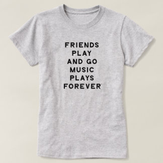 フレンドと音楽引用文女性Tシャツ Tシャツ