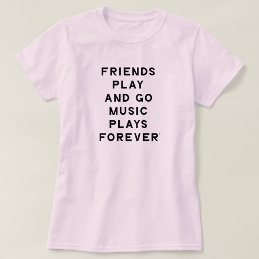 フレンドと音楽引用文女性Tシャツ Tシャツ (デザイン正面)