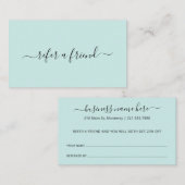 フレンドのシンプルティール(緑がかった色)エレガントターコイズ 紹介カード (正面/裏面)