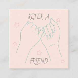 フレンドのソフトパステルのかわいい手のイラストレーション 紹介カード