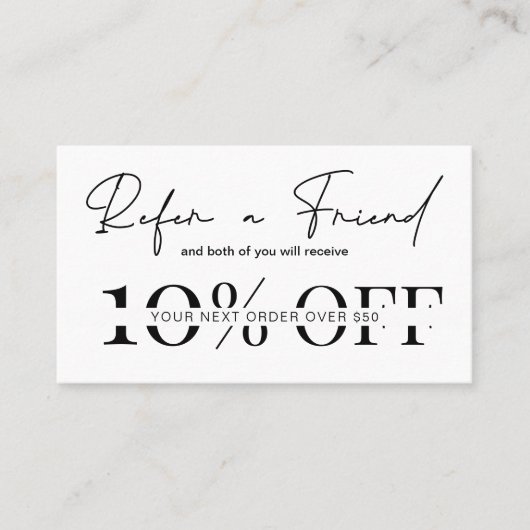 フレンドのミニマル白黒のロゴを参照 紹介カード (正面)