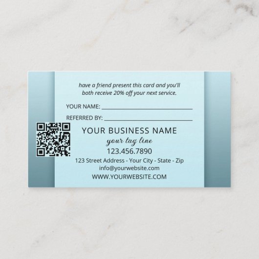 フレンドのロゴを参照するQRコードフォトドッグウォーカー 紹介カード (裏面)