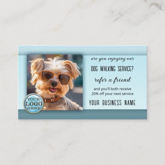 フレンドのロゴを参照するQRコードフォトドッグウォーカー 紹介カード (正面)