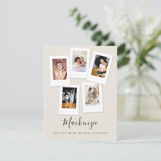 フレンドの写真は私のメイド・オブ・オーナー（花嫁付き添い人）カード 招待状 (スタンド正面)