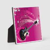 フレンドの詩のプラーク – ギターピンクデザイン フォトプラーク (正面)