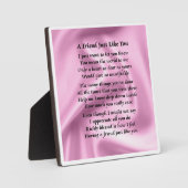 フレンドの詩のプラーク – ピンクシルクデザイン フォトプラーク (正面)
