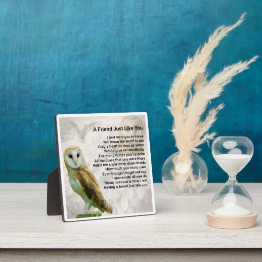 フレンドの詩のプラーク – フクロウデザイン フォトプラーク (インサイチュ)