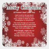 フレンドの詩 – クリスマスデザイン スクエアシール (正面)