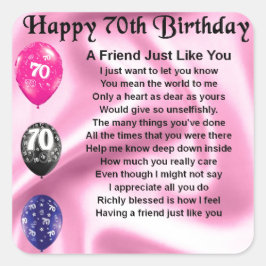 フレンドの詩 – 70誕生日 スクエアシール
