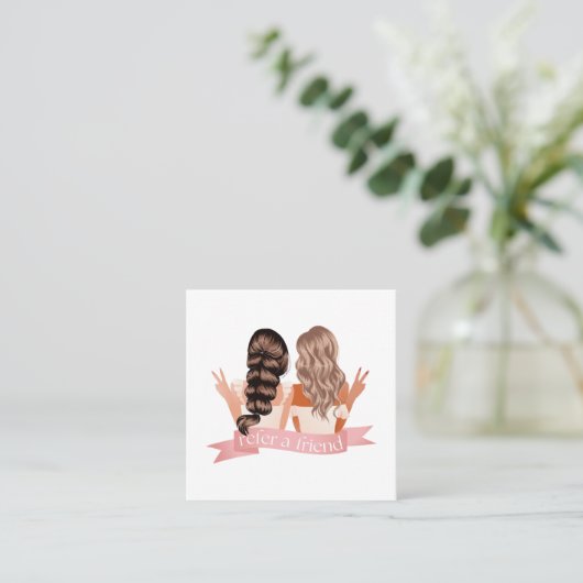 フレンドを参照するメイクアップアーティスト美しいサロンヘア 紹介カード (スタンド正面)