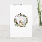 フレンドウィンターウッドランドシーンウルフグリーティングカード カード (裏面)