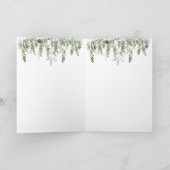 フレンドウィンターウッドランドシーンウルフグリーティングカード カード (内部)