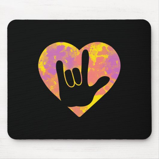 フレンドキュートなアメリカ手話プライドろう戦争 マウスパッド (正面)