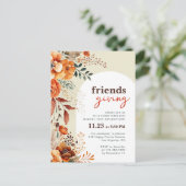 フレンドギビングのディナー招待 花のある白いアーチ ポストカード (スタンド正面)