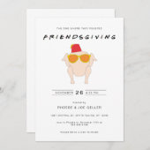 フレンドギビングの招待状(ターキー感謝祭付き) 招待状 (正面/裏面)