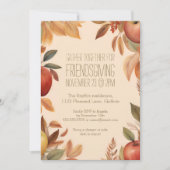 フレンドギビング オータム アップル ハーベスト 水彩画 秋 招待状 (正面)