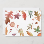 フレンドギビング ディナー | 秋の落ち葉をあしらったホワイト 招待状 (裏面)