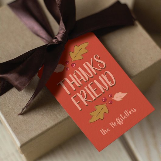 フレンドギビング・フィースト | 赤と金 ギフトタグ