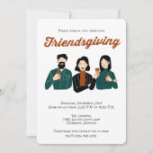 フレンドギビング フレンド 感謝祭 ディナーパーティー 招待状 (正面)