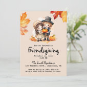 フレンドギビング リトルピルグリム 秋の水彩 招待状 (スタンド正面)