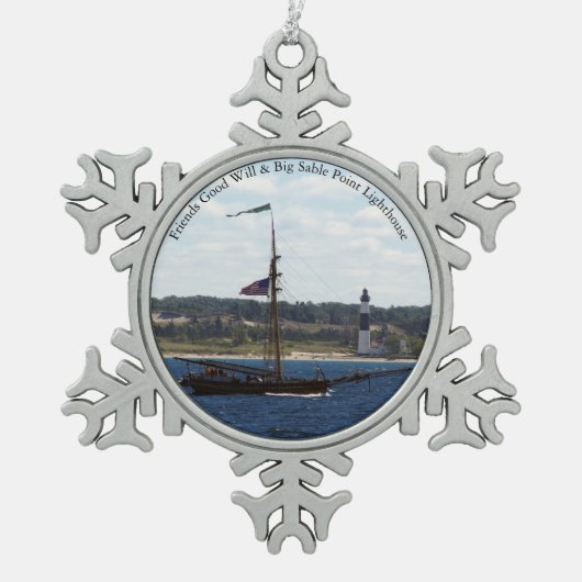 フレンドグッドウィル&ビッグセーブルライトオーナメント スノーフレークピューターオーナメント (正面)