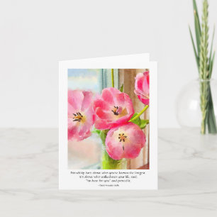 フレンドシップことわざFor Anyone Pink Tulips カード