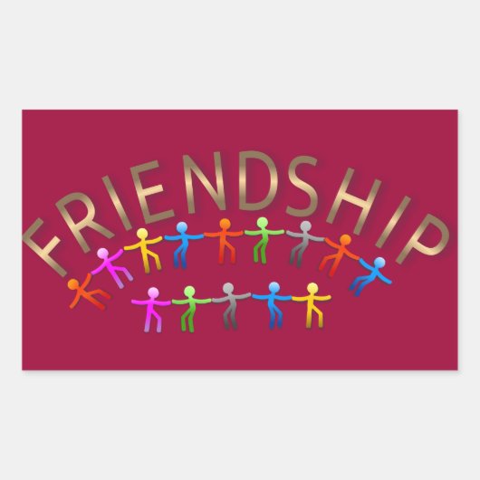フレンドシップキッズホールディングハンズデザイン 長方形シール (正面)