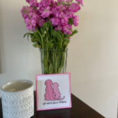 フレンドシップグリーティングカードピンク犬