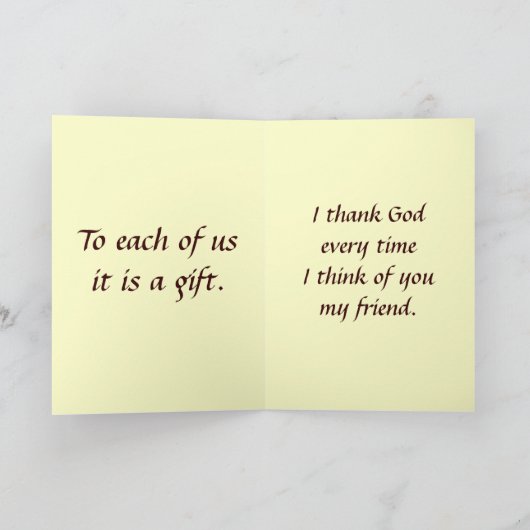 フレンドシップグリーティングカード カード (内部)