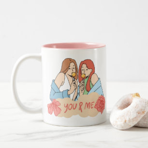 フレンドシップコーヒーマグ – Besties Forever ツートーンマグカップ