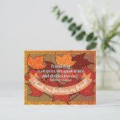 フレンドシップサンキュー秋感謝祭引用文 ポストカード (スタンド正面)