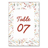 フレンドシップタイポグラフィ感謝祭ディナー テーブルナンバー (裏面)