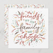 フレンドシップタイポグラフィ感謝祭ディナー 招待状 (正面/裏面)