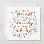 フレンドシップタイポグラフィ感謝祭ディナー 招待状 (正面)