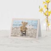 フレンドシップテディベアパズル カード (黄色い花)