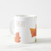 フレンドシップディナーゲスト名モダン紅葉 コーヒーマグカップ (正面左)