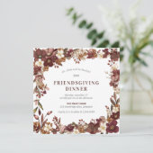フレンドシップディナーブルガンディマウヴホワイトフローラ 招待状 (スタンド正面)
