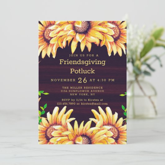 フレンドシップディナーポルトラック素朴秋ひまわり 招待状 (スタンド正面)