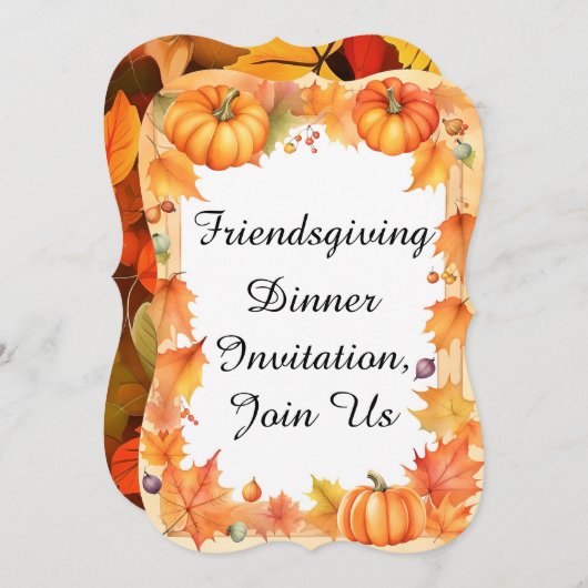 フレンドシップディナー招待状、参加 招待状 (正面/裏面)