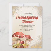 フレンドシップディナー秋秋レッドキノコ金ゴールド 招待状 (正面)