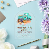 フレンドシップディナー素朴ポットラックファームトラック アクリル招待状 (インサイチュ (ウェディング))