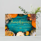 フレンドシップディナー饗宴ブルーパンプキン 箔招待状 (立ち正面)