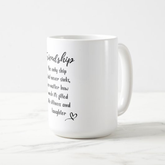フレンドシップデイギフト引用文マグ コーヒーマグカップ (正面右)