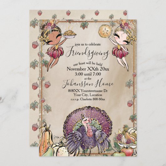 フレンドシップフィーストグリッター秋ハーベスト 招待状 (正面/裏面)