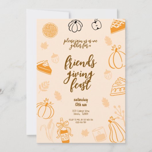 フレンドシップフィースト秋の秋ディナー 招待状 (正面)