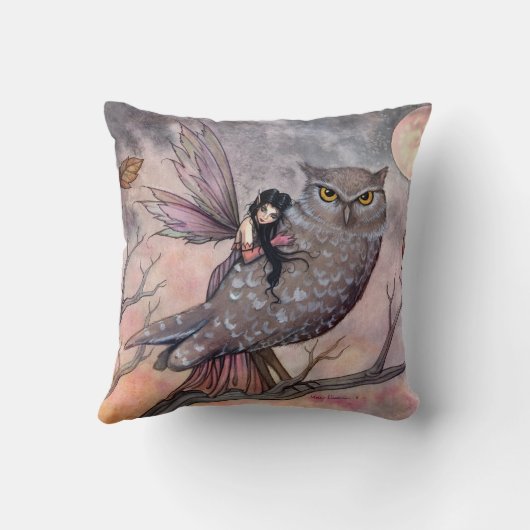 フレンドシップフクロウとフェアリー装飾用クッション クッション (裏面)